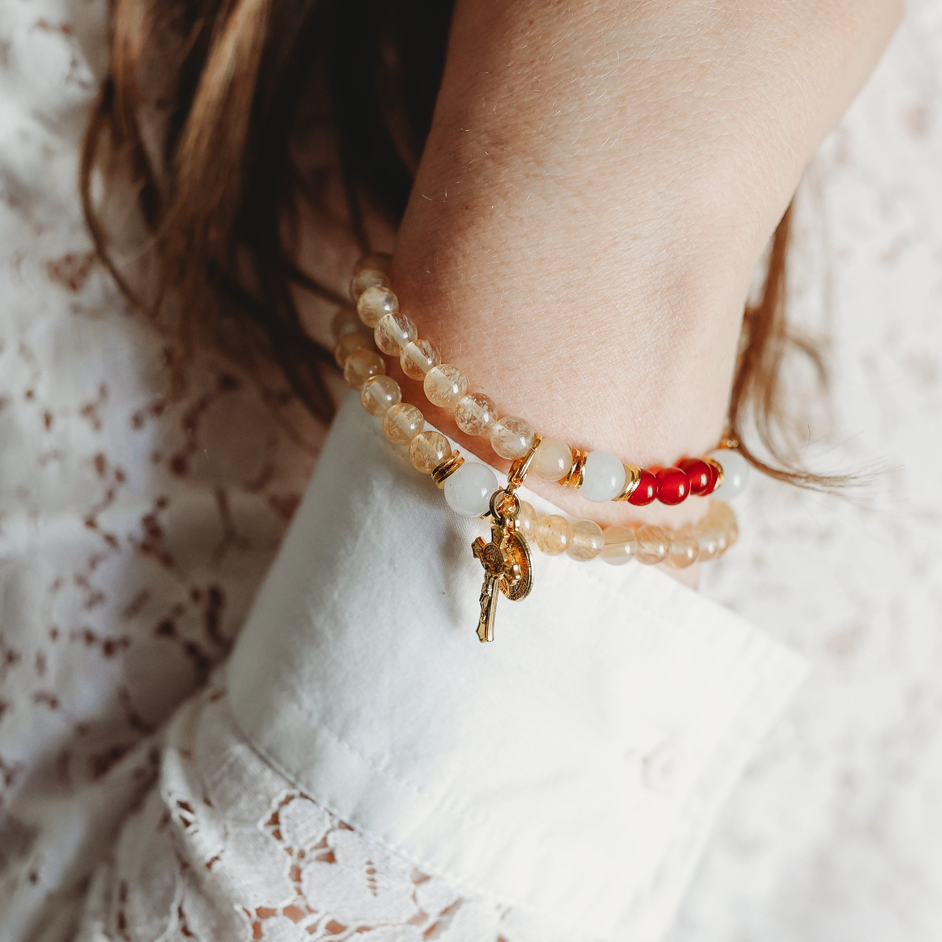 St. Leo the Great  | Double Wrap Rosary Bracelet