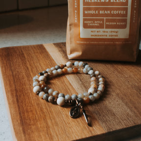 St. Drogo Light Roast | Stretch & Wrap Rosary Bracelet