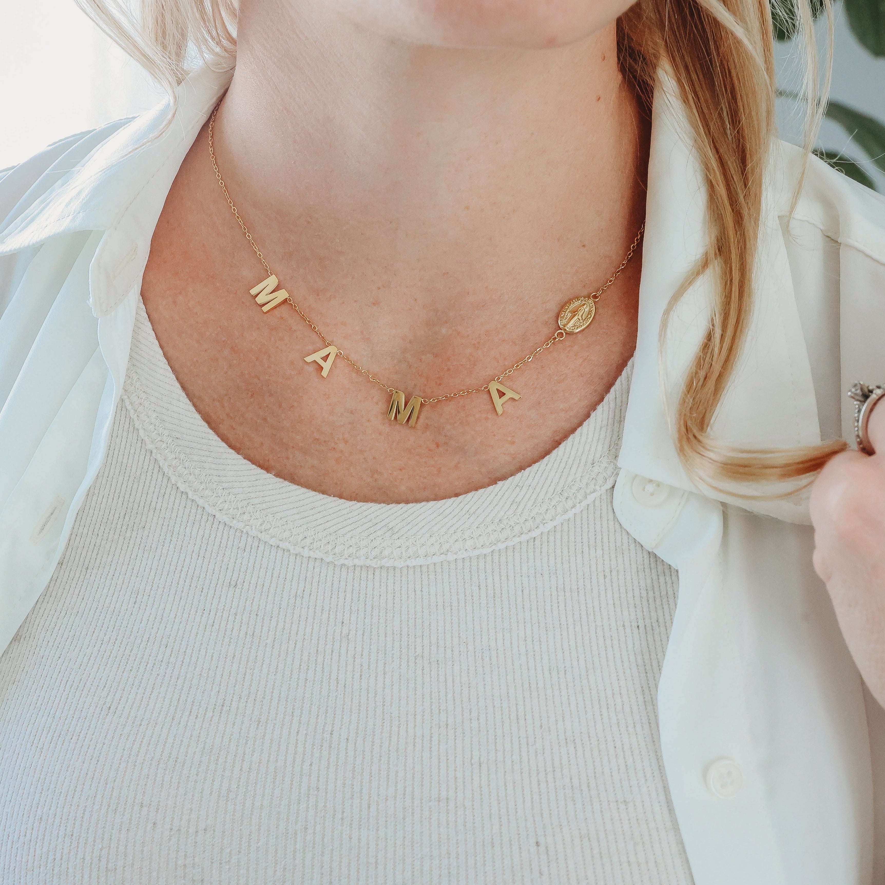 MAMA Miraculous Medal Necklace | Gold and Silver