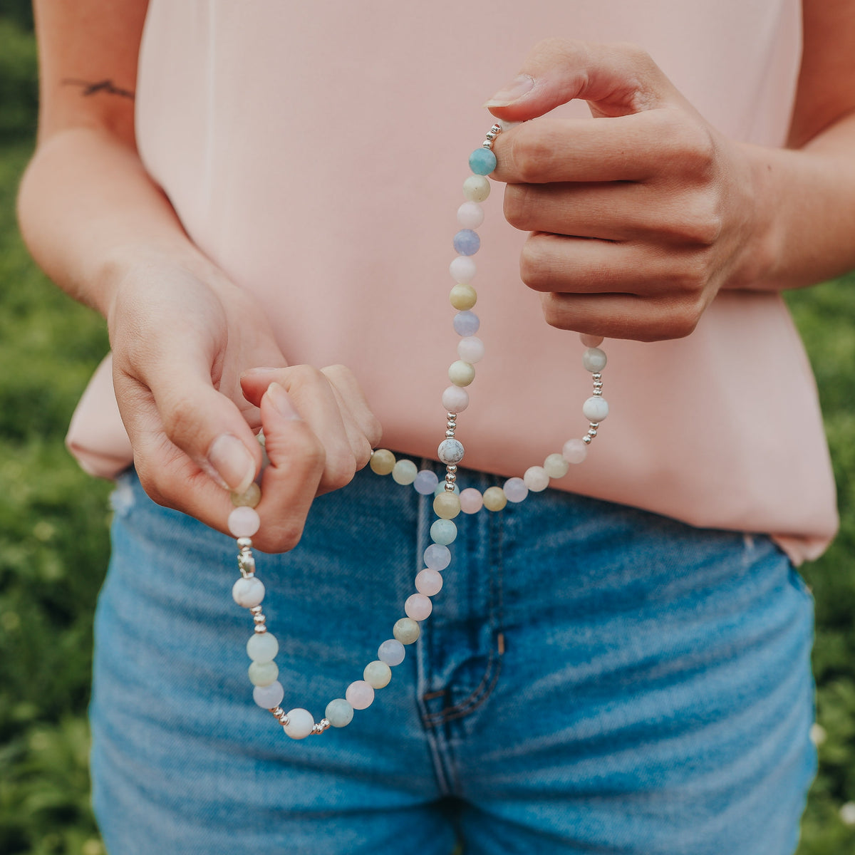 Mary, Mediatrix of Grace | Triple Stretch & Wrap Rosary Bracelet