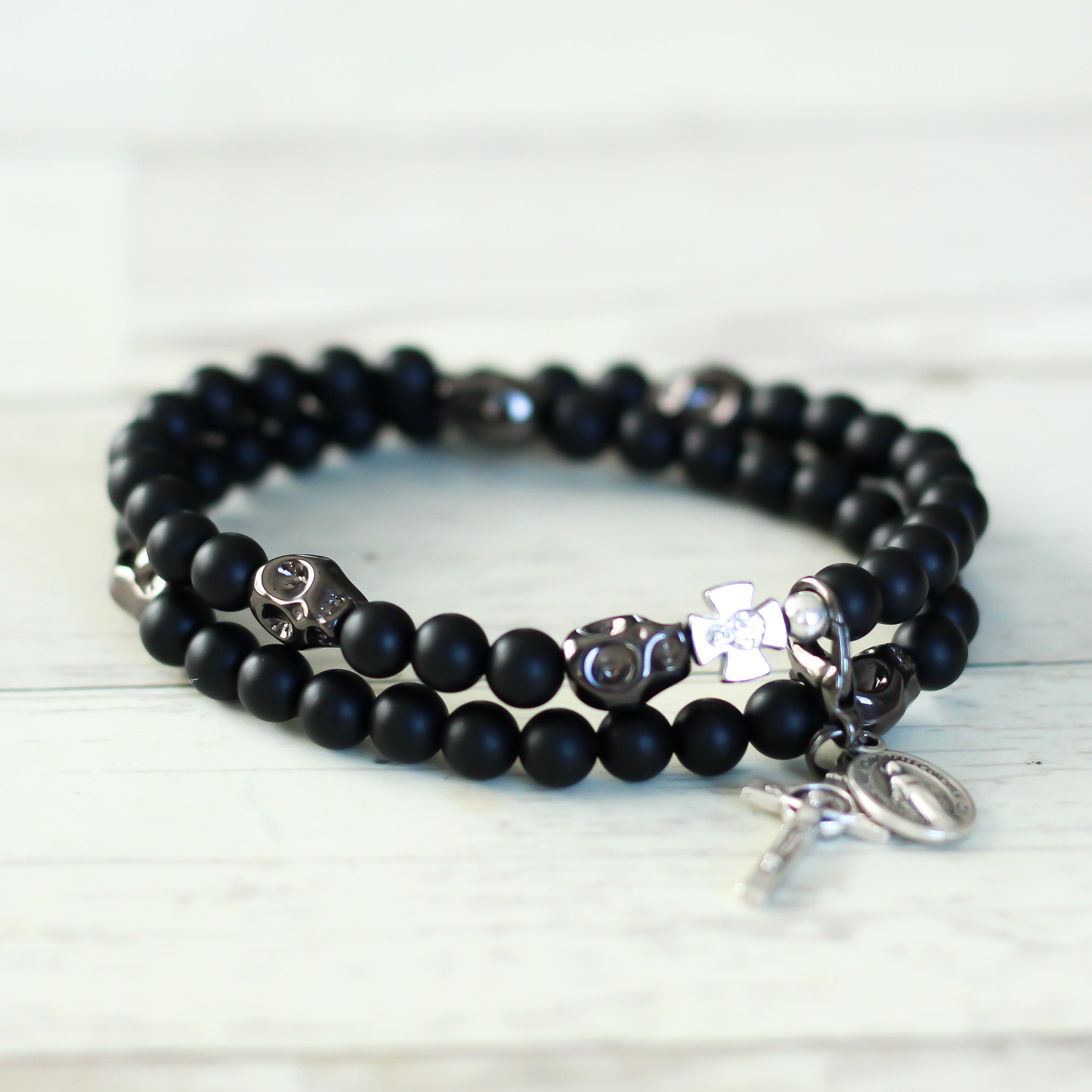 Memento Mori | Stretch and Wrap Rosary Bracelet