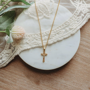 Crucifix Necklace Gold