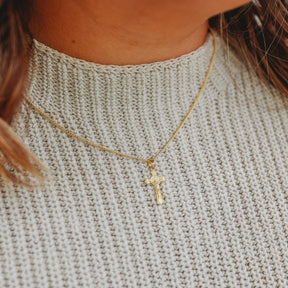 Crucifix Necklace Gold
