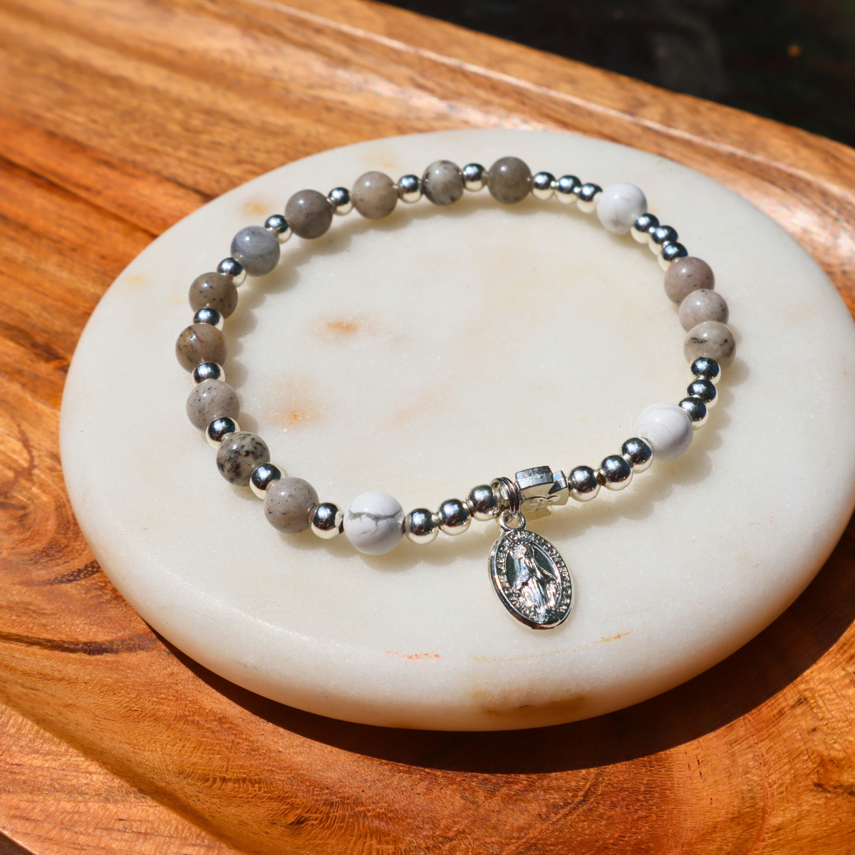Saint Peter Gemstone Decade Bracelet