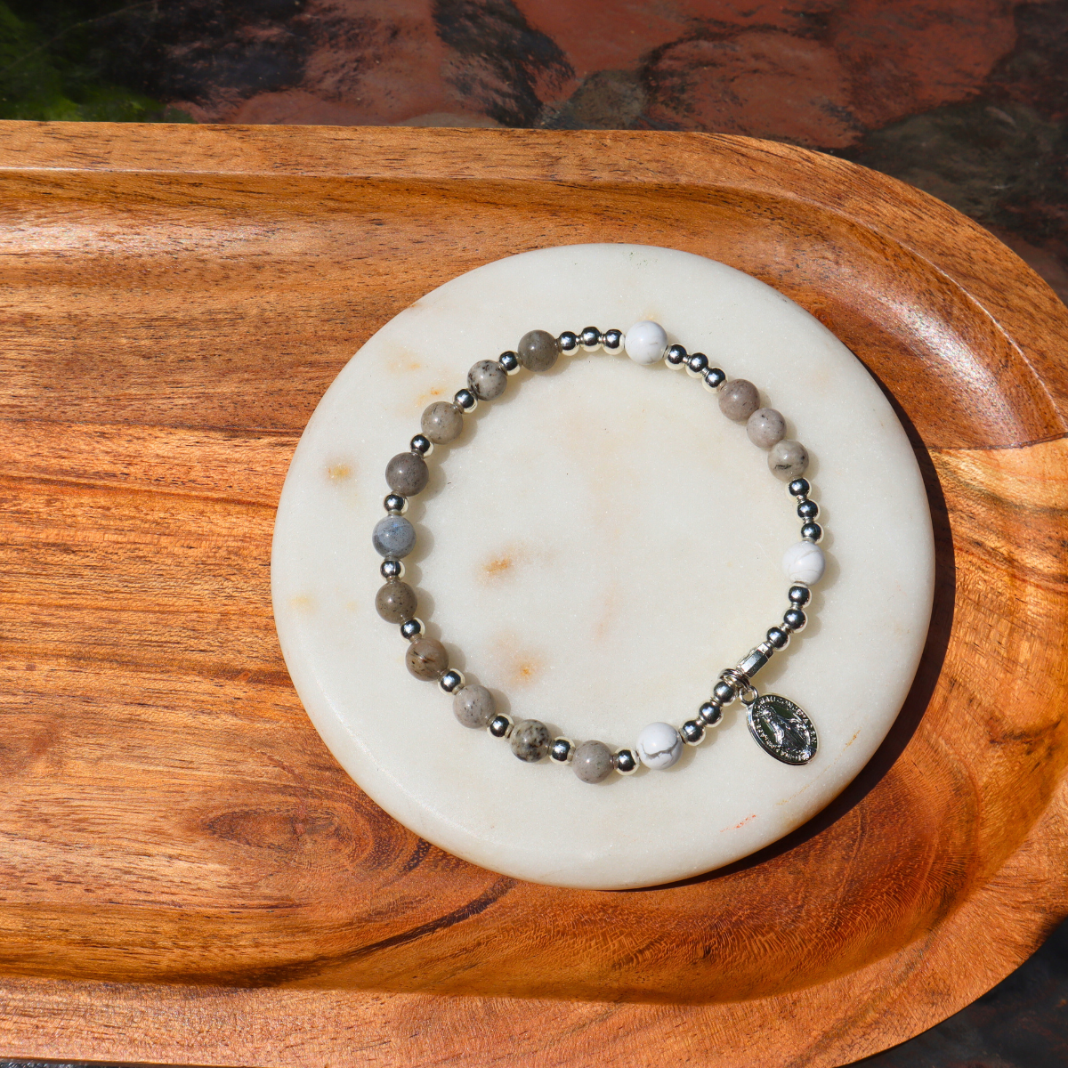 Saint Peter Gemstone Decade Bracelet