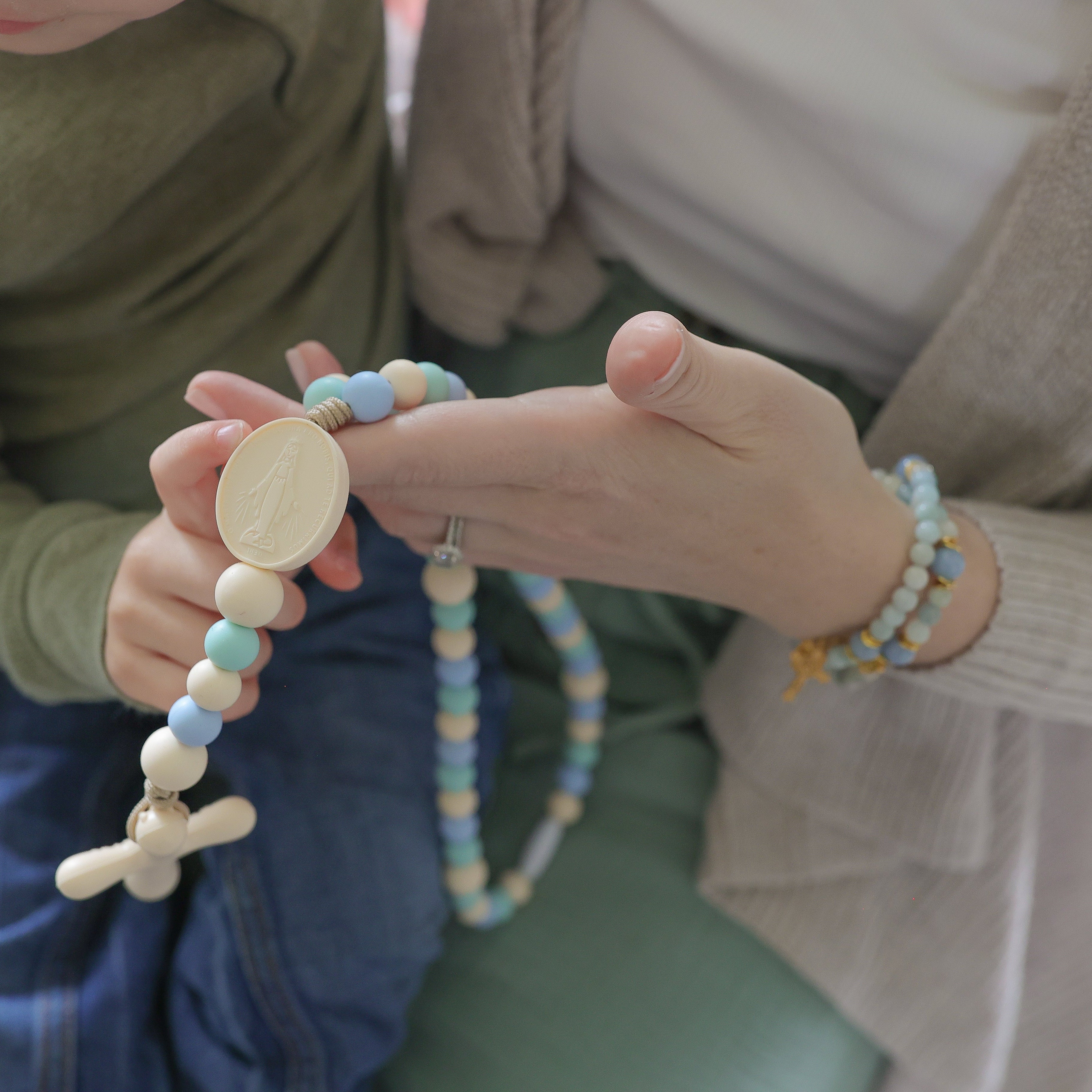 The Augustine + Monica Gift Set | Silicone Rosary & Rosary Bracelet