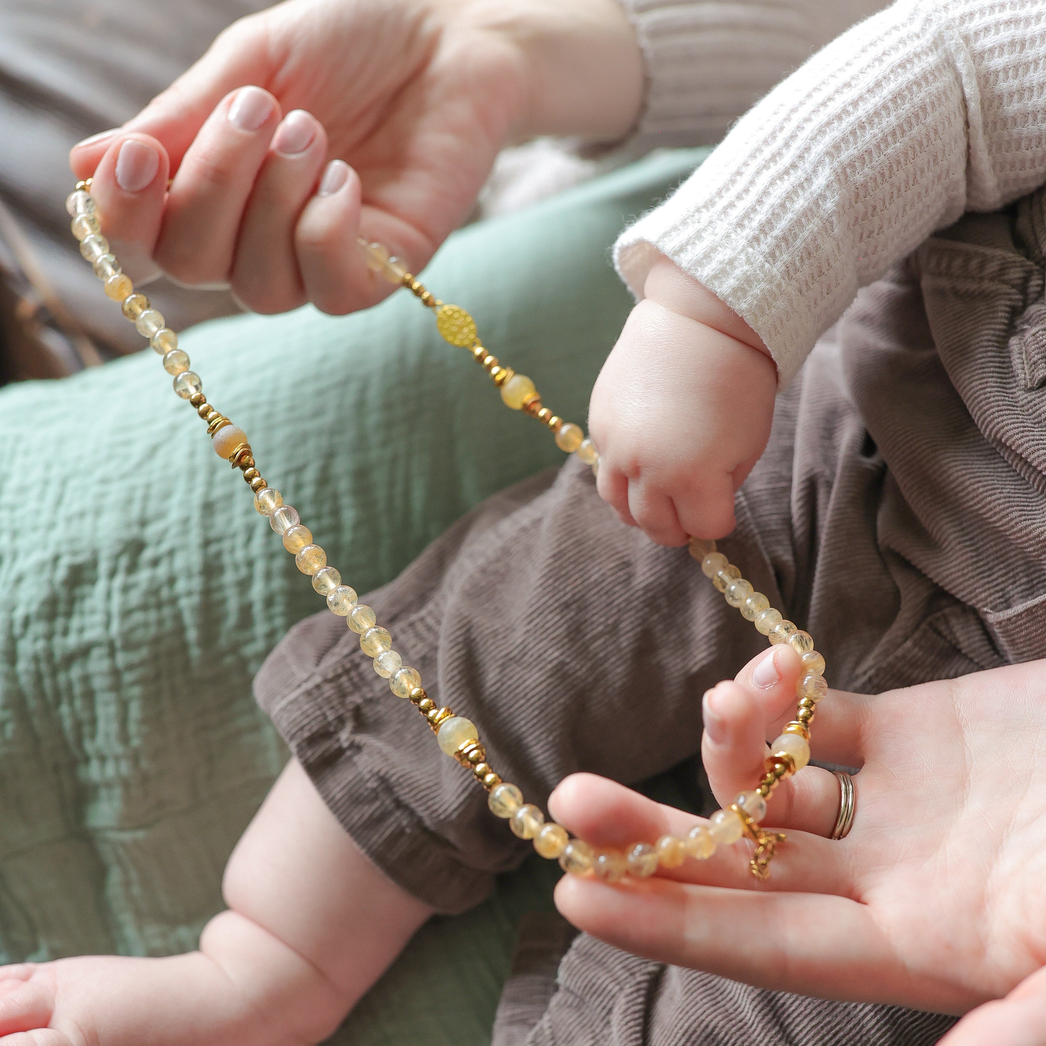Our Lady of the Golden Heart Triple Wrap Rosary Bracelet | Spring Visionary Collection