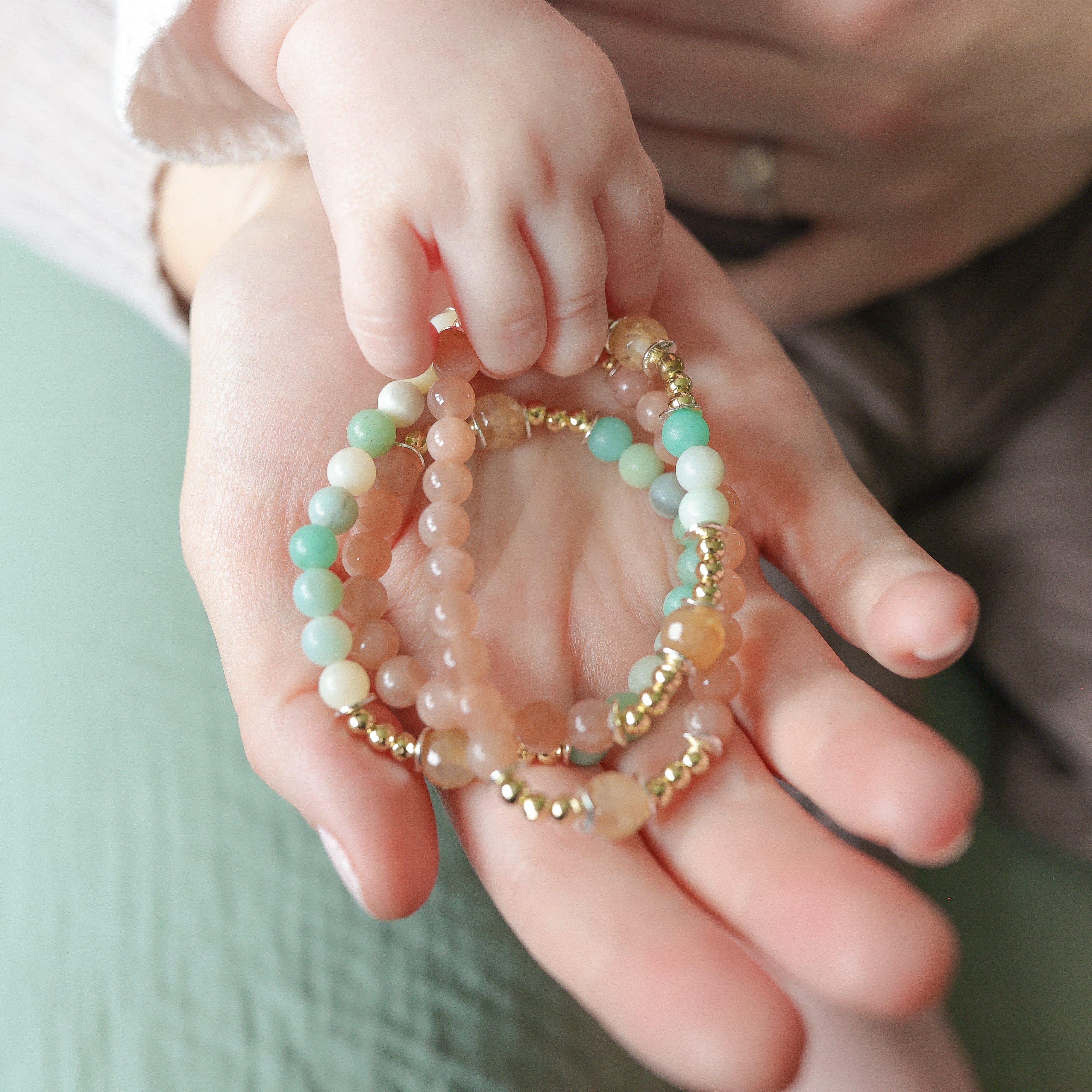 The Gianna Mommy & Me Set | Silicone Rosary and Triple Wrap Rosary Bracelet