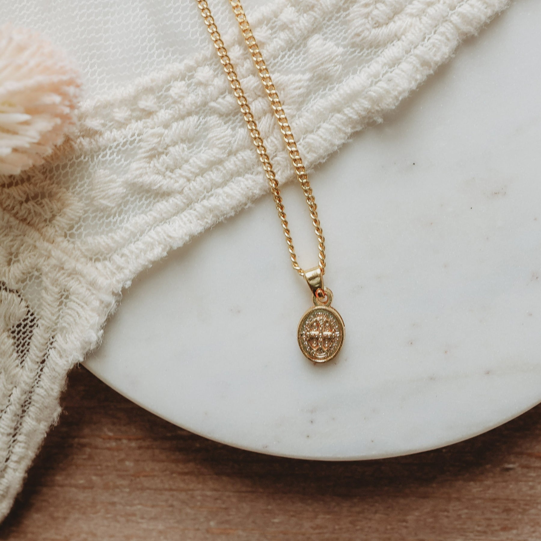 Buy Gold Coin Necklace, St Benedict, Medallion Necklace, Coin Necklace,  Protection Necklace, Religious Jewelry, Saint Benedict Medal, San Benito  Online in India - Etsy