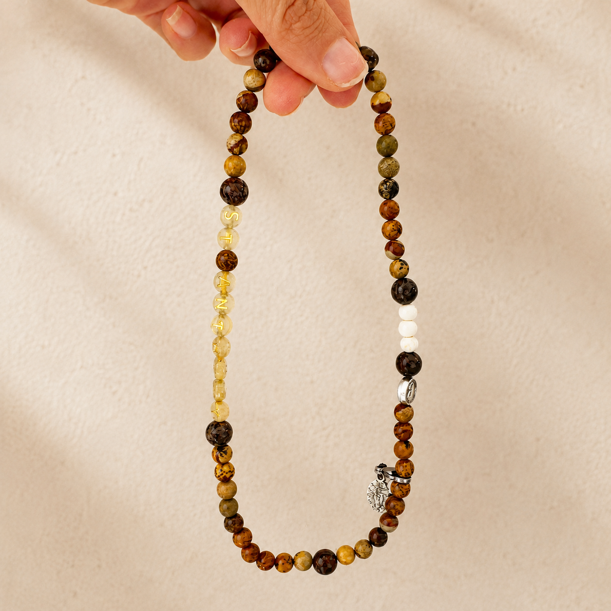Saint Anthony | Stretch & Wrap Rosary Bracelet | Glow in the Dark