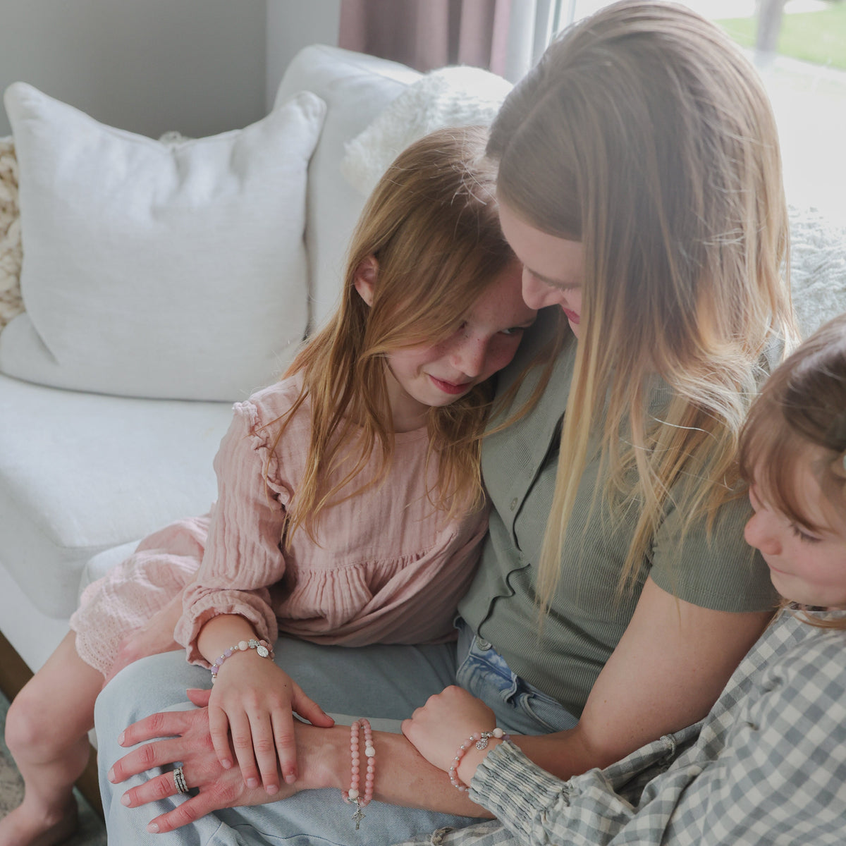 Saint Therese | Gemstone Rosary Bracelet | Mommy & Me Collection