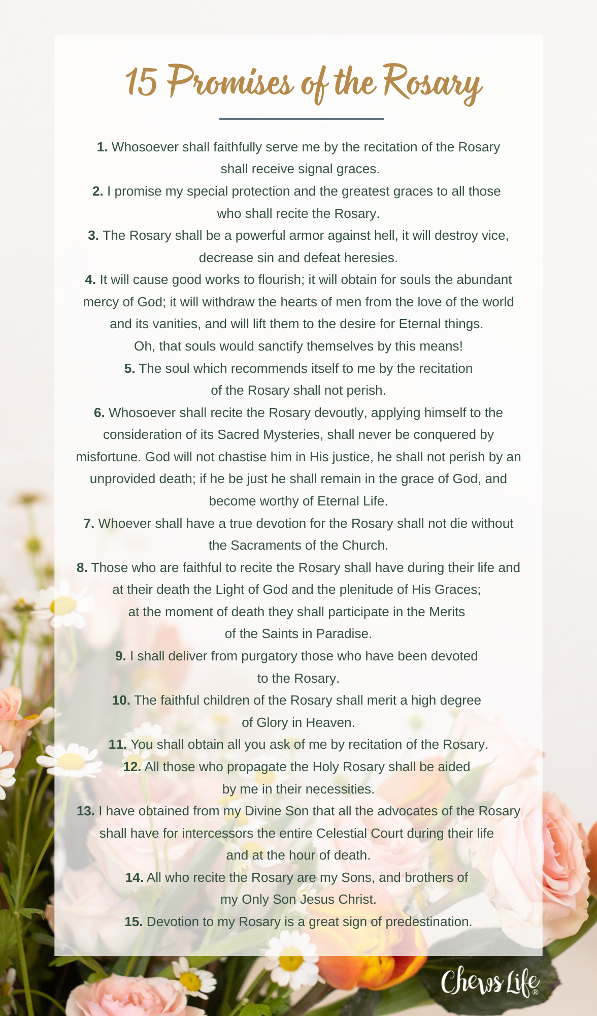 15 Promises of the Rosary | Download