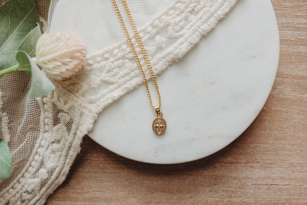 » Saint Benedict Necklace | Wrapped in My Rosary 15 Prayer Card set (100% off)