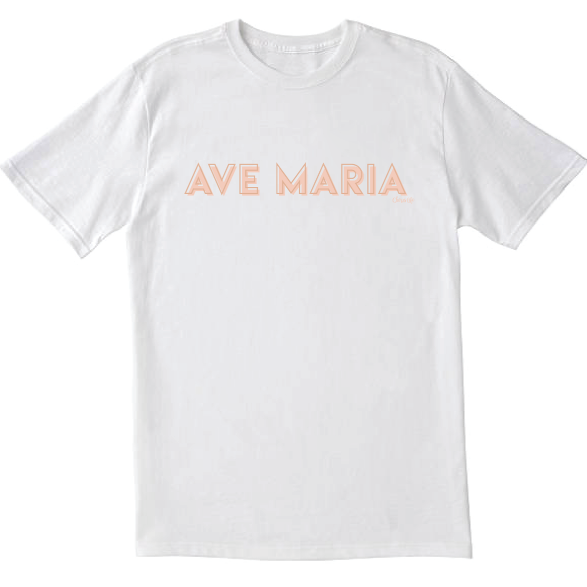 Ave Maria Cotton Unisex T-Shirt | White, Navy, Black, or Gray