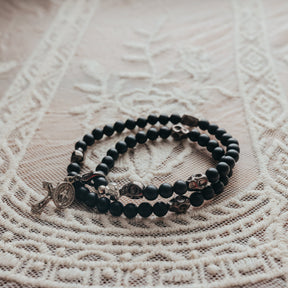 Memento Mori | Stretch and Wrap Rosary Bracelet | Medium