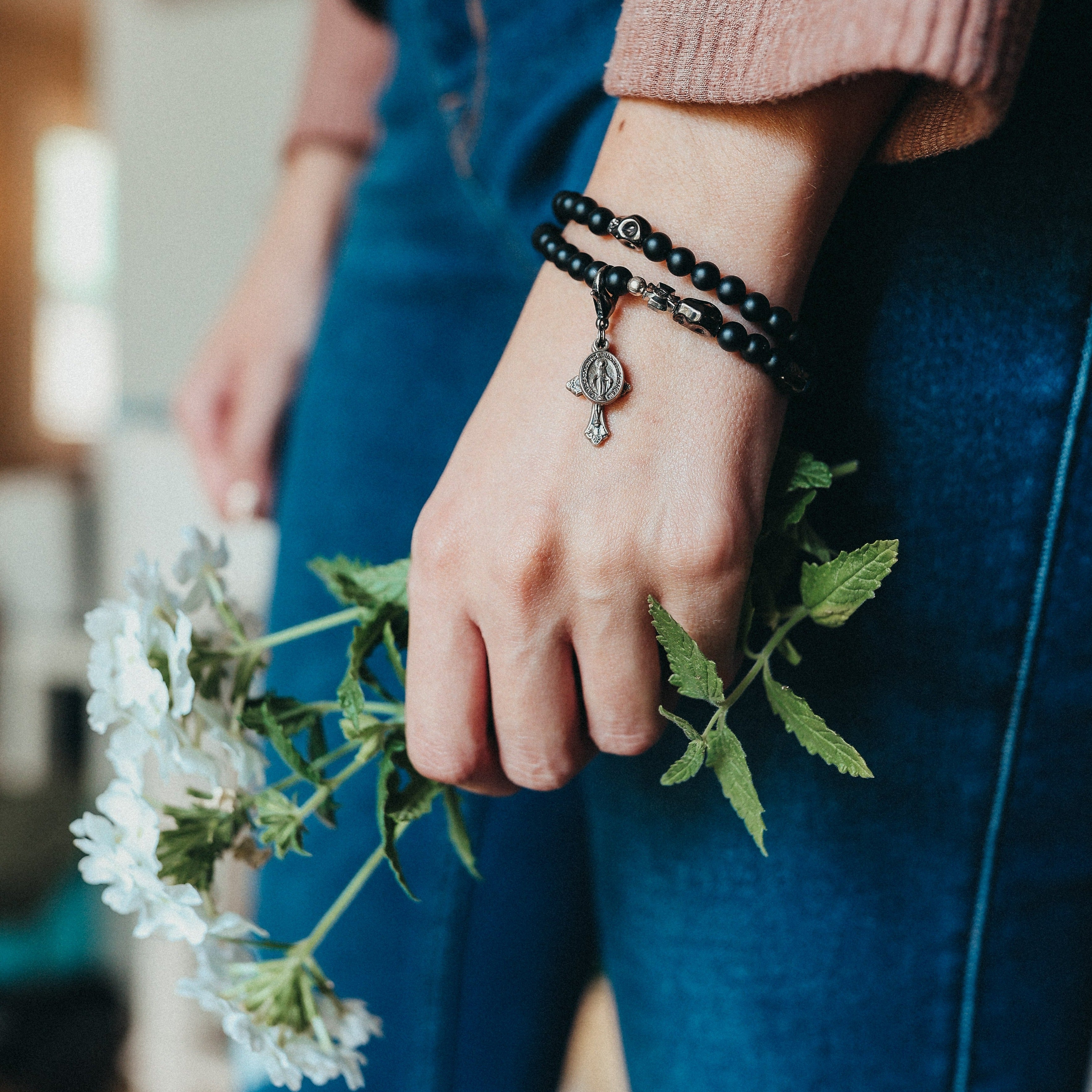 Memento Mori | Stretch and Wrap Rosary Bracelet