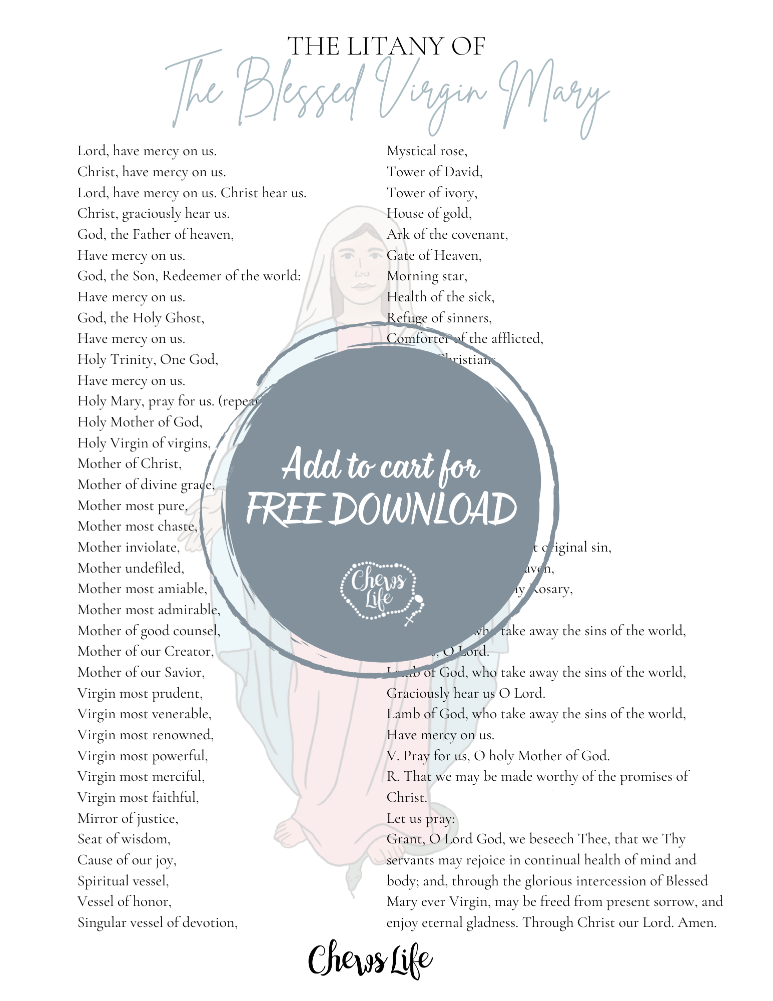 The Litany of the Blessed Virgin Mary