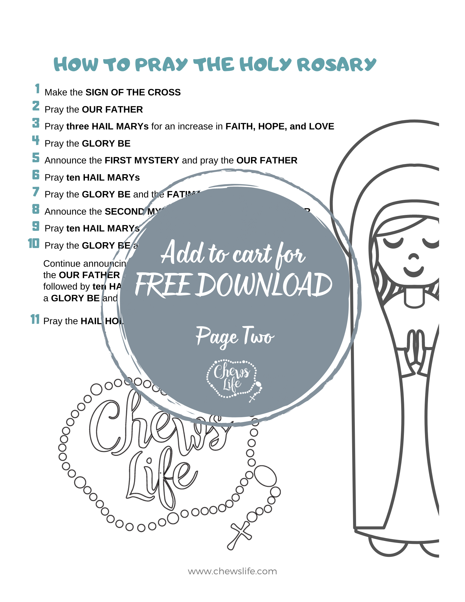 Coloring Pages - How to Pray the Rosary!