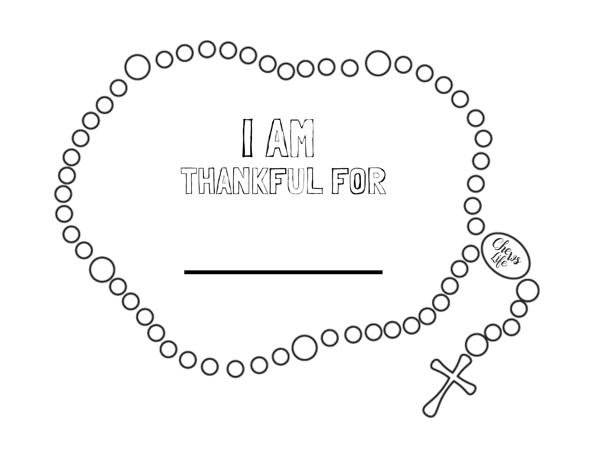 I Am Thankful Coloring Page