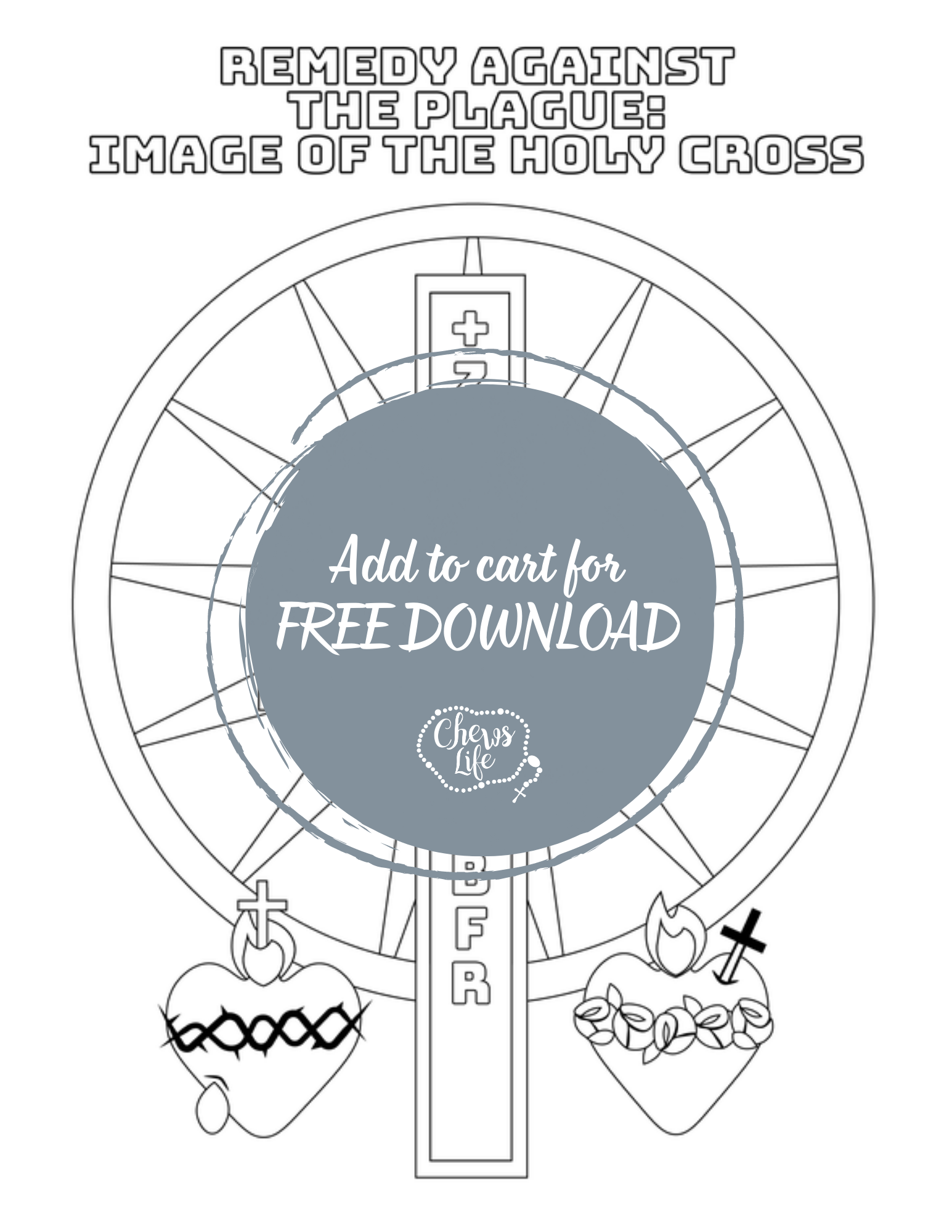 Image of the Holy Cross | Remedy Against The Plague Coloring Page