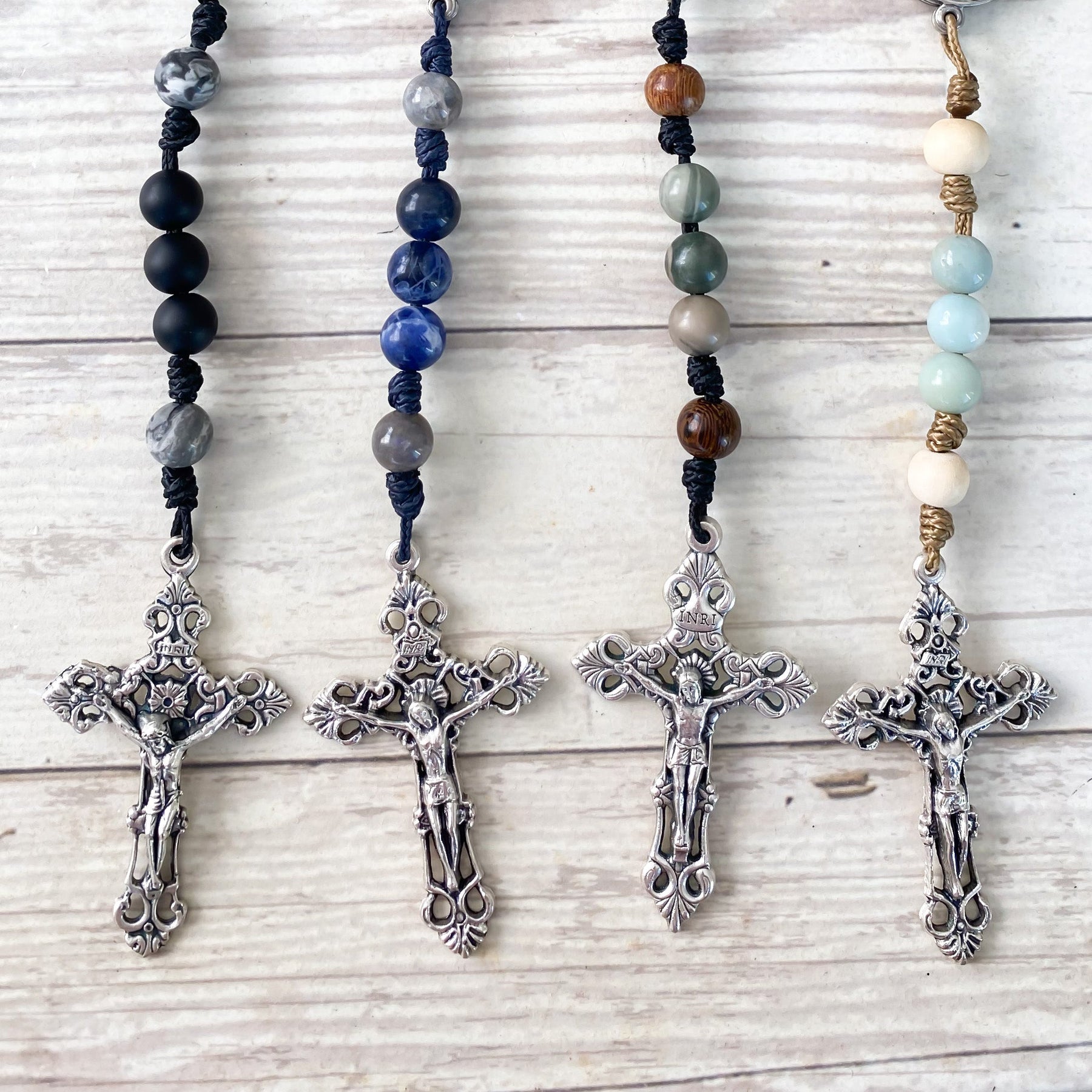 Ornate Anglican Rosary - Obsidian & Larkivite - Unspoken Elements