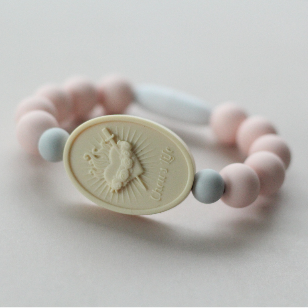 Immaculate Heart of Mary Saint Bracelet | Light Pink