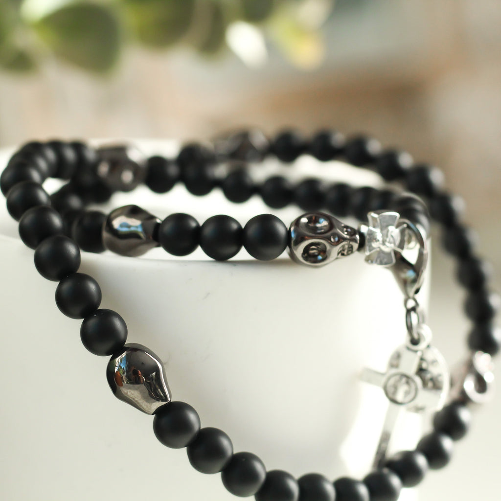 Memento Mori | Stretch and Wrap Rosary Bracelet