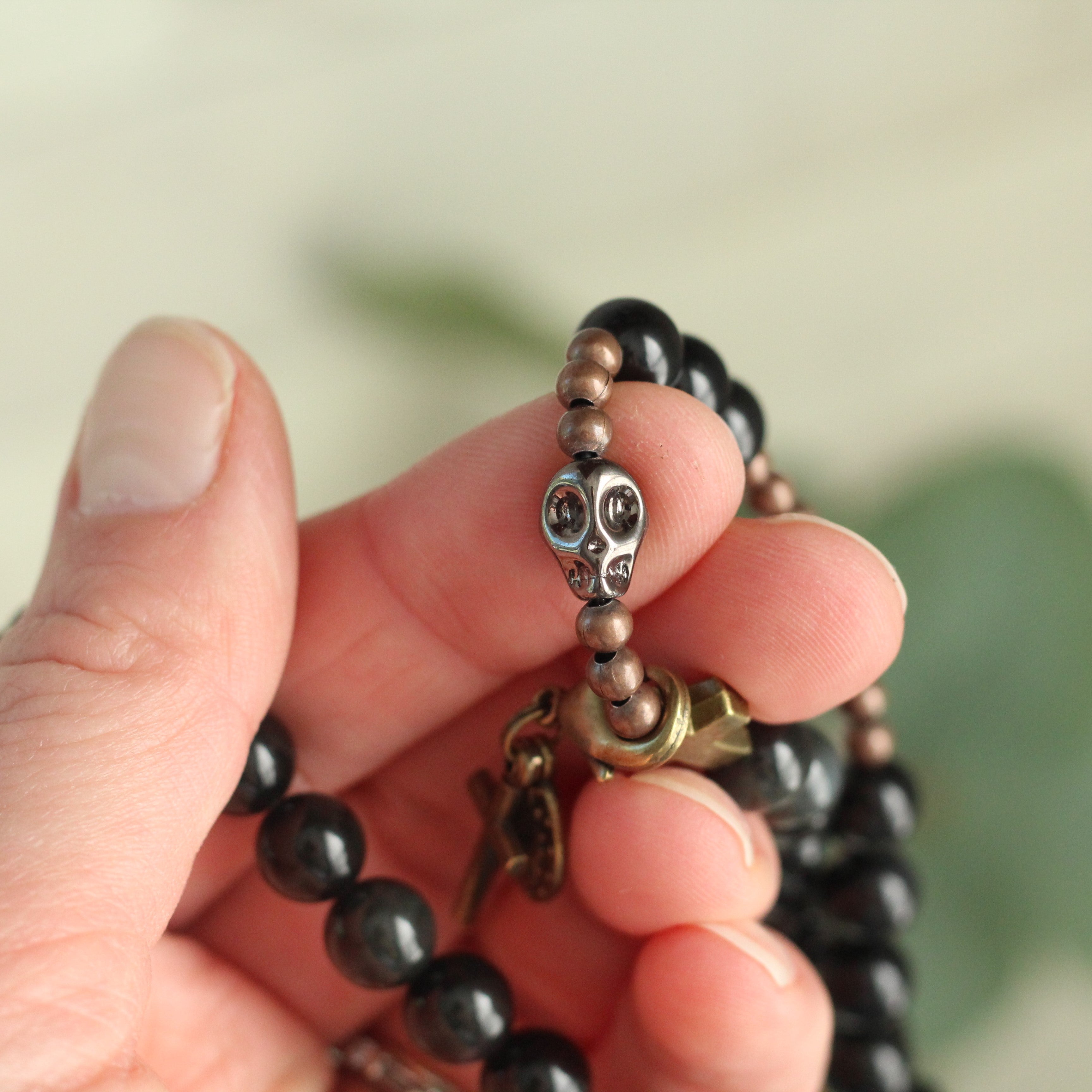 Memento Mori | Triple Wrap Rosary Bracelet