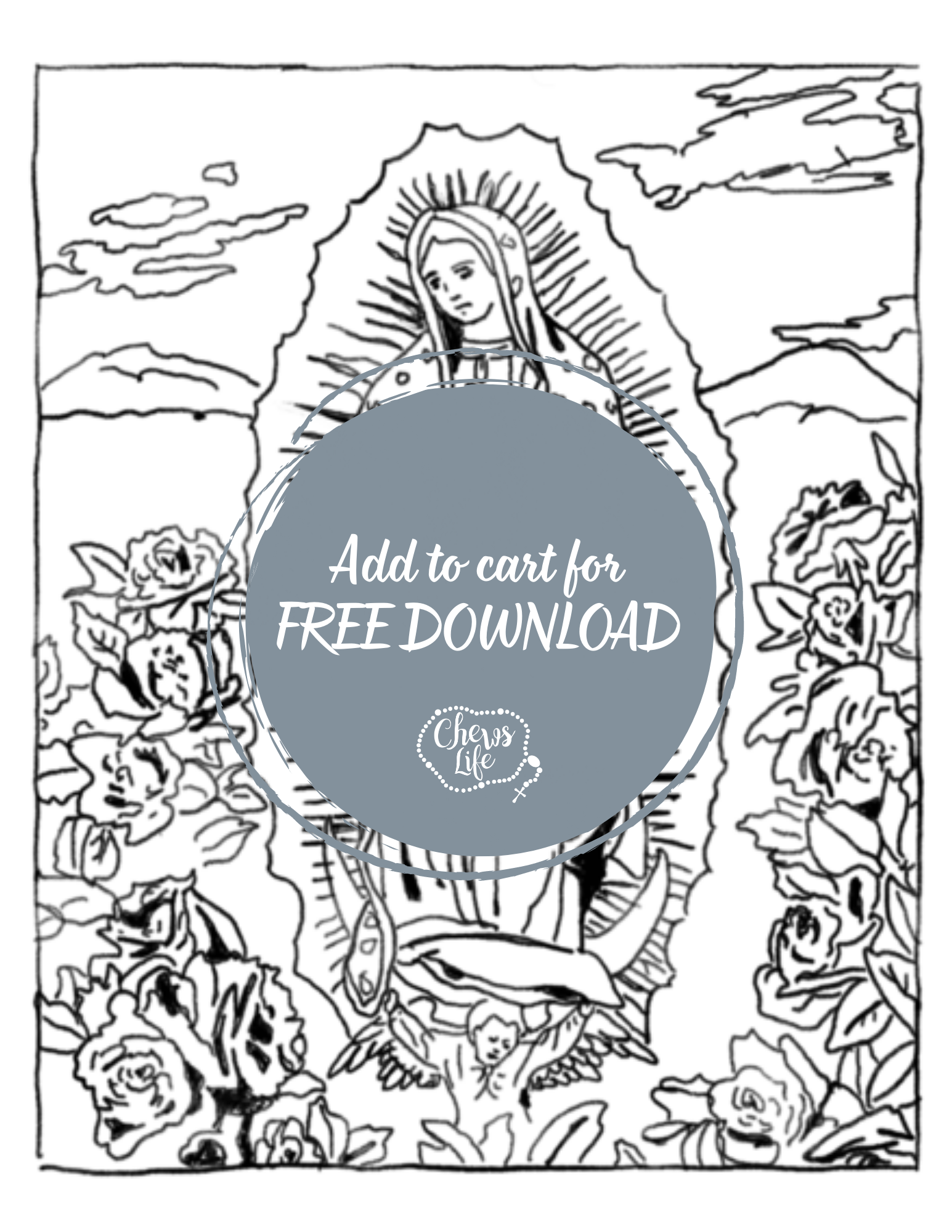 our lady of guadalupe coloring page | chews life