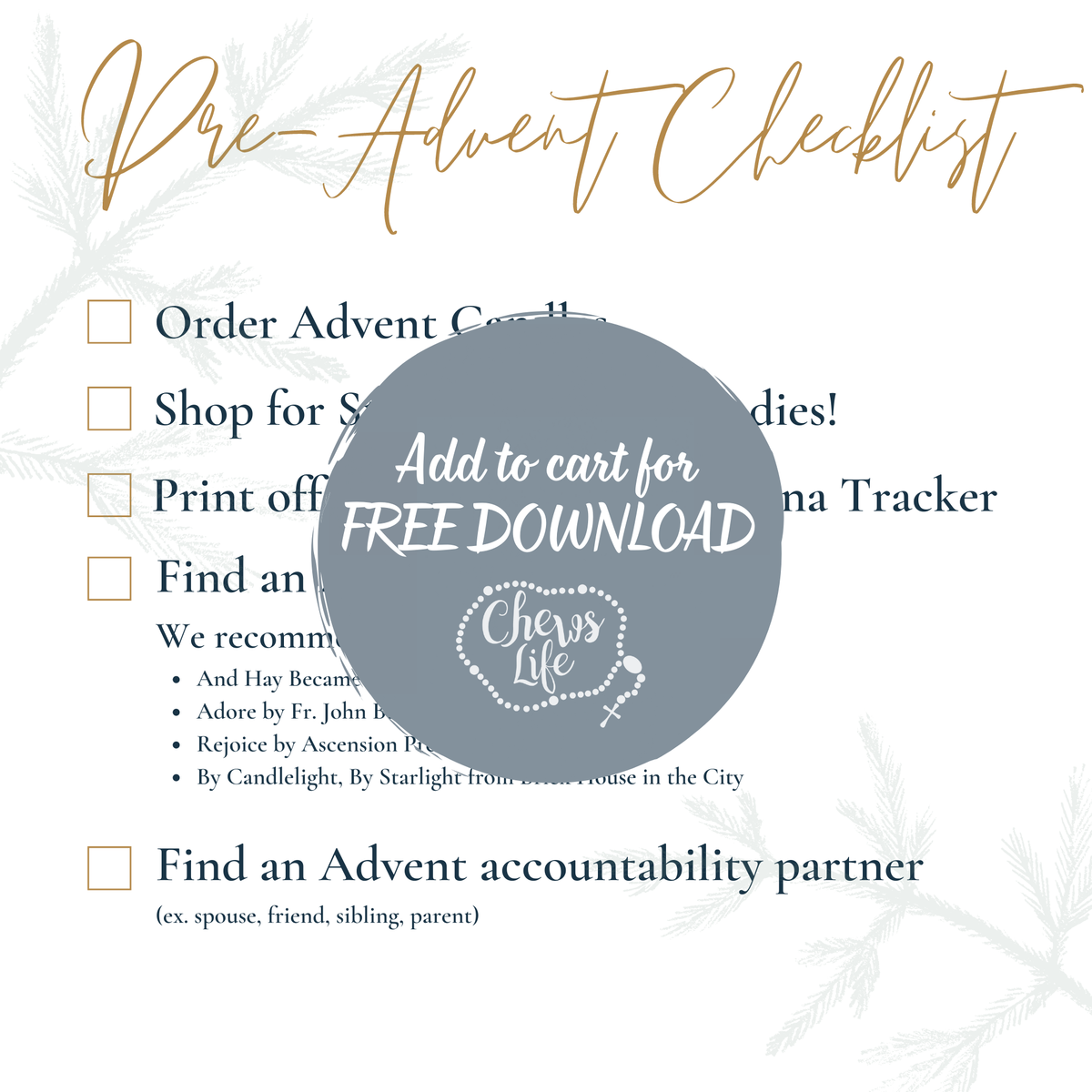Pre-Advent Checklist Downloadable
