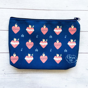 Sacred Heart Canvas Zip Pouch