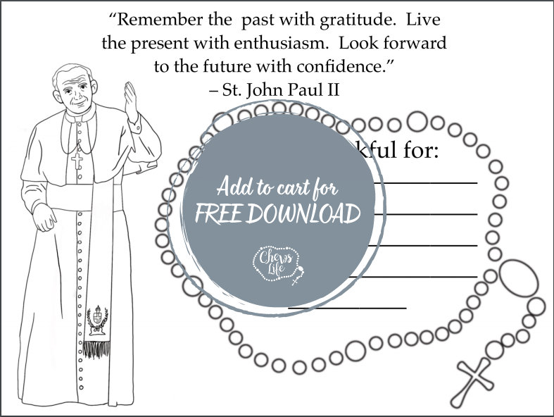 St. John Paul II - Gratitude Coloring Page
