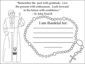 St. John Paul II - Gratitude Coloring Page