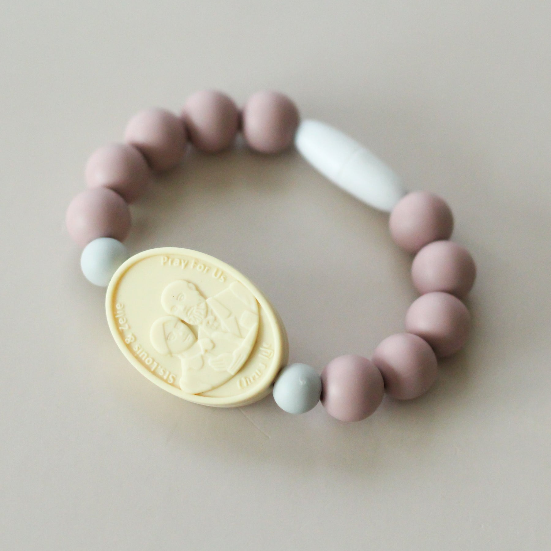 St. Therese with Sts. Zelie and Louis Saint Bracelet | Mauve