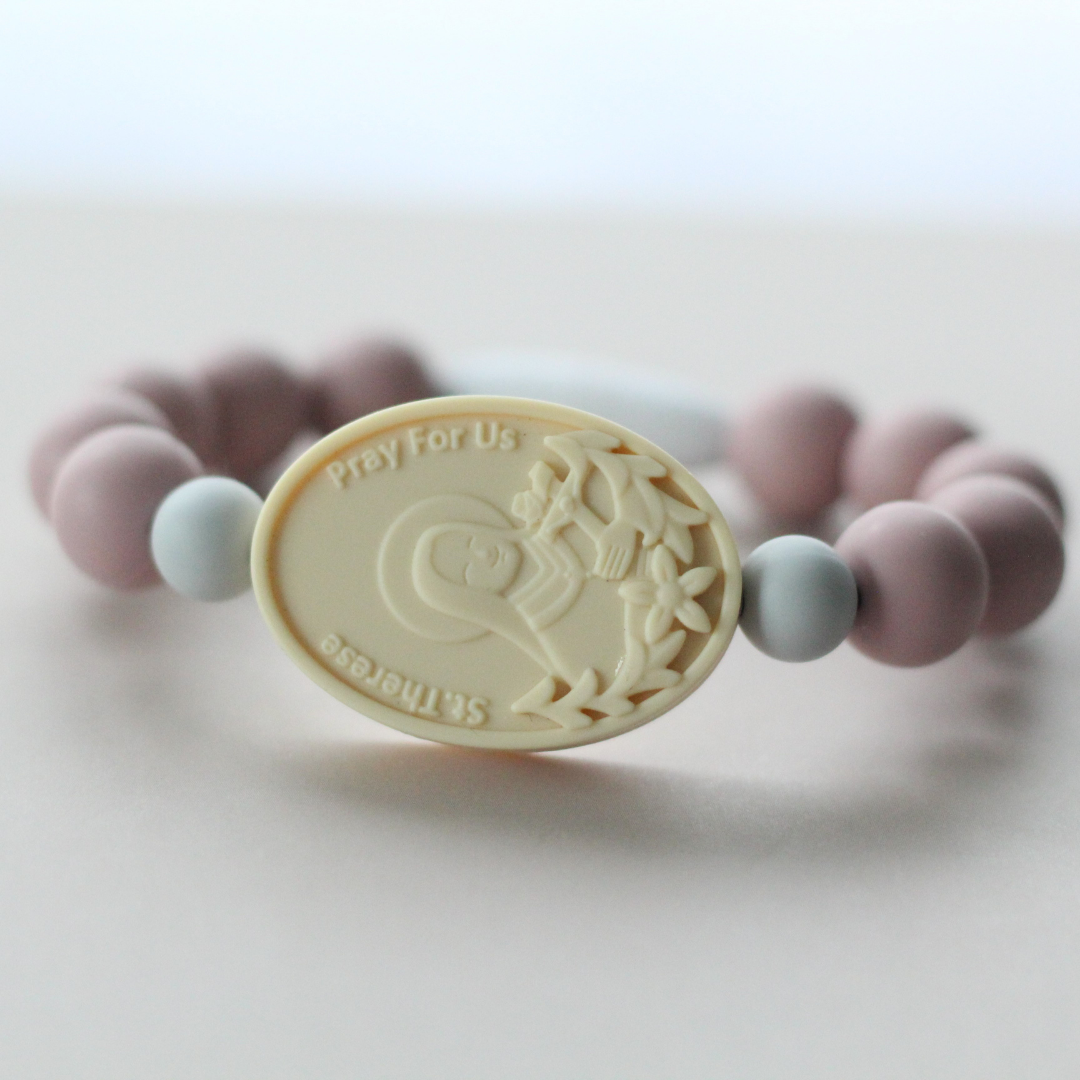 St. Therese with Sts. Zelie and Louis Saint Bracelet | Mauve