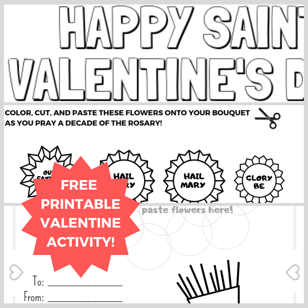 St. Valentine's Day Spiritual Bouquet | Coloring Activity