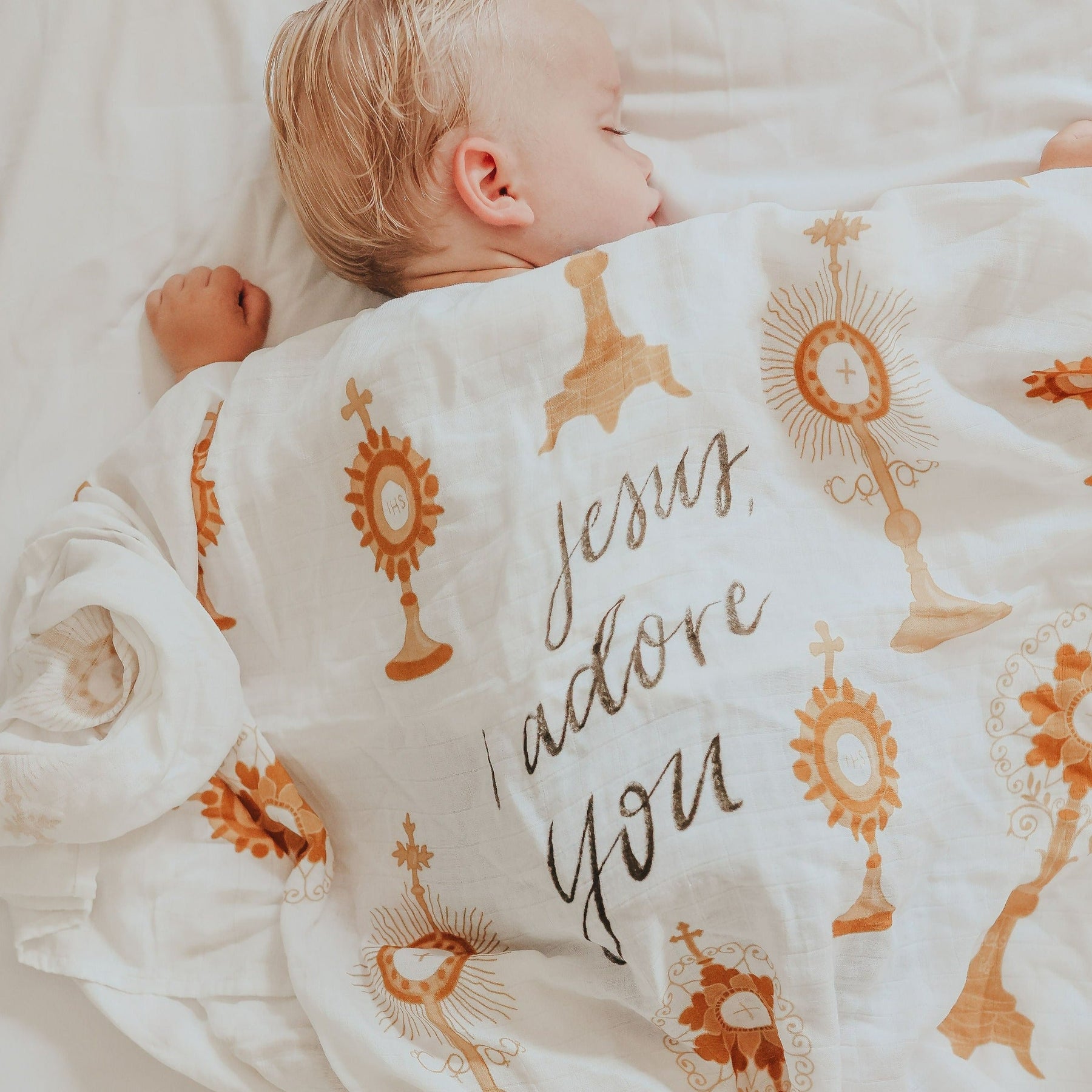 Monstrance Swaddle Blanket | Bamboo & Cotton