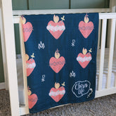 Immaculate and Sacred Heart Swaddle Blanket | Bamboo & Cotton