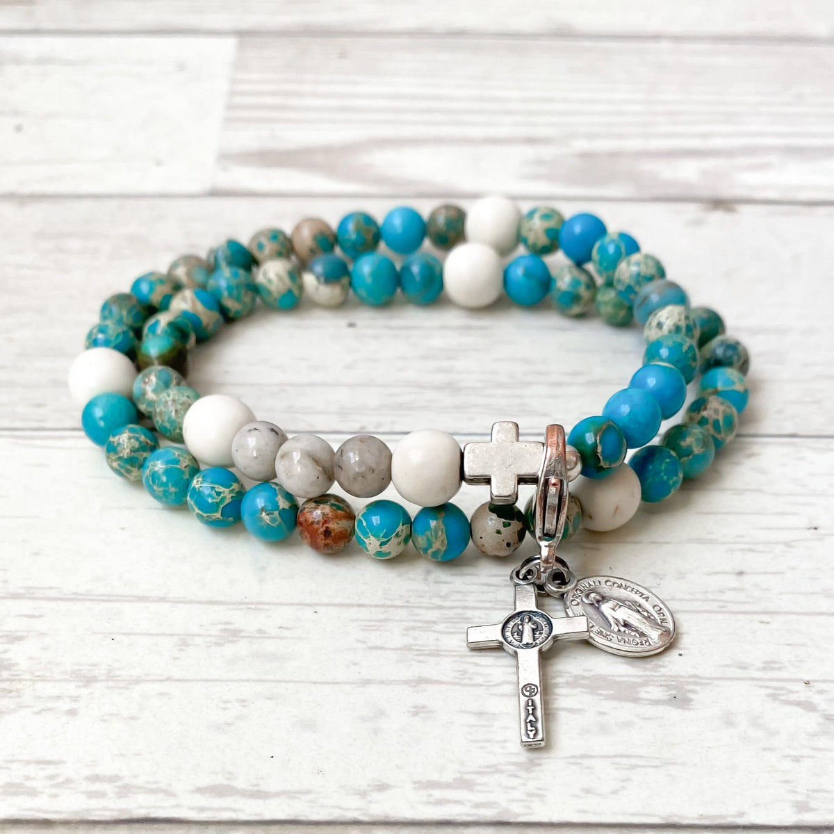 Our Lady of La Leche | Stretch & Wrap Rosary Bracelet | Small & Medium