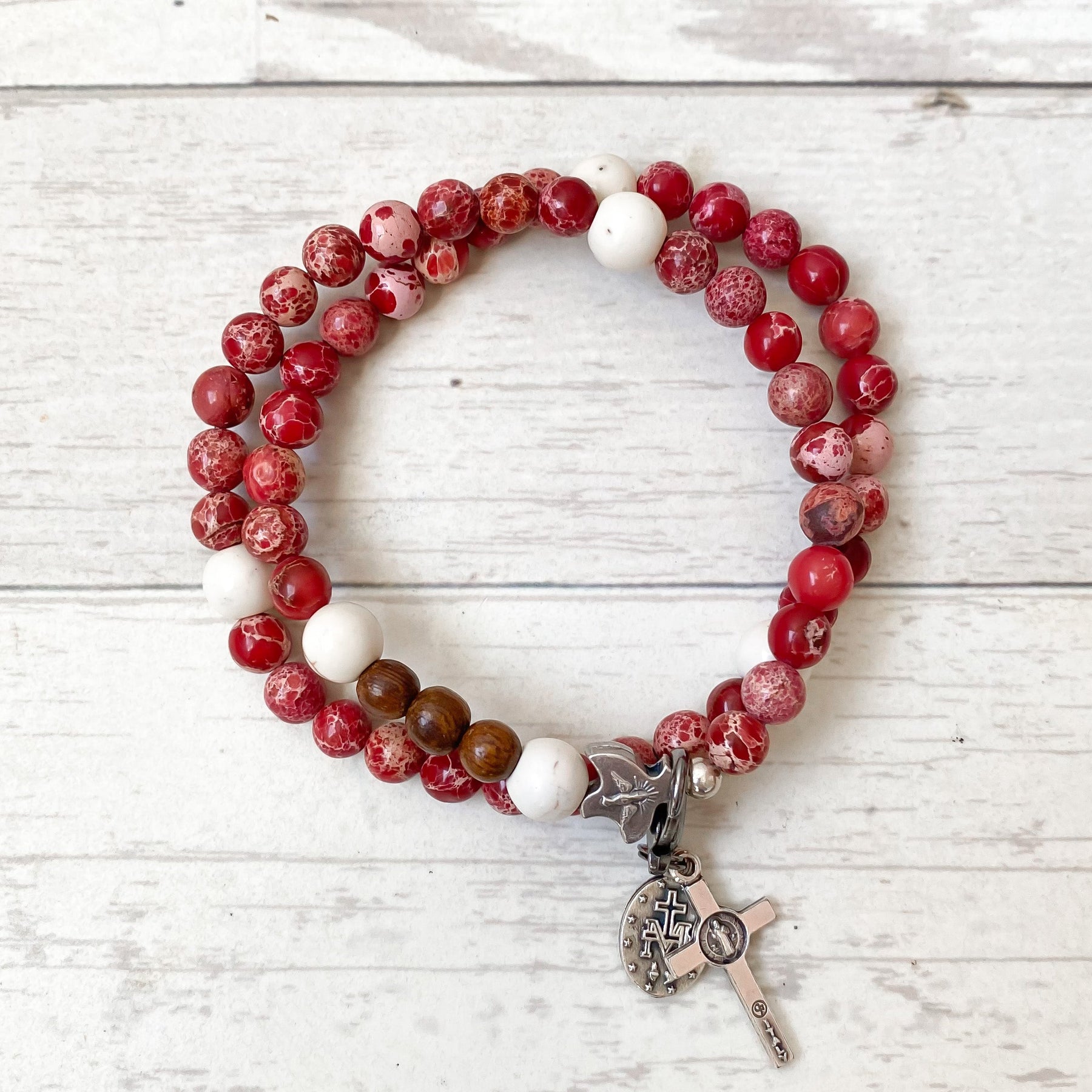 Cross & Pendant Rosary Bracelet – Kireiki